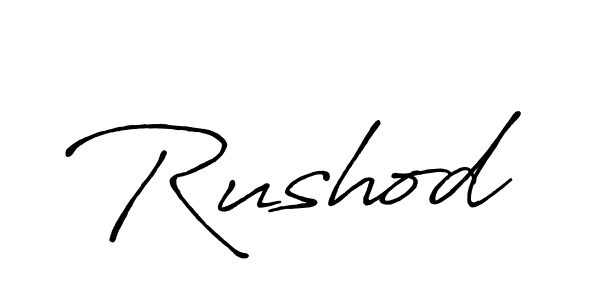 Rushod stylish signature style. Best Handwritten Sign (Antro_Vectra_Bolder) for my name. Handwritten Signature Collection Ideas for my name Rushod. Rushod signature style 7 images and pictures png