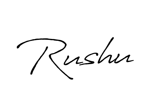 How to make Rushu signature? Antro_Vectra_Bolder is a professional autograph style. Create handwritten signature for Rushu name. Rushu signature style 7 images and pictures png