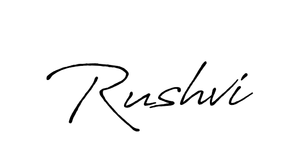 Also we have Rushvi name is the best signature style. Create professional handwritten signature collection using Antro_Vectra_Bolder autograph style. Rushvi signature style 7 images and pictures png