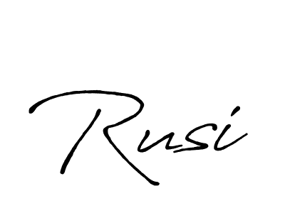 Design your own signature with our free online signature maker. With this signature software, you can create a handwritten (Antro_Vectra_Bolder) signature for name Rusi. Rusi signature style 7 images and pictures png