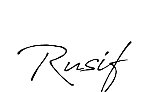 How to make Rusif name signature. Use Antro_Vectra_Bolder style for creating short signs online. This is the latest handwritten sign. Rusif signature style 7 images and pictures png