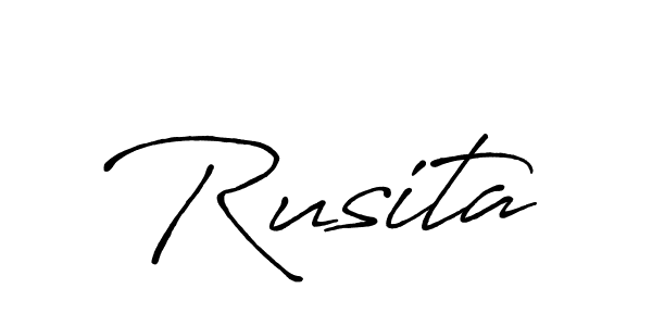 It looks lik you need a new signature style for name Rusita. Design unique handwritten (Antro_Vectra_Bolder) signature with our free signature maker in just a few clicks. Rusita signature style 7 images and pictures png