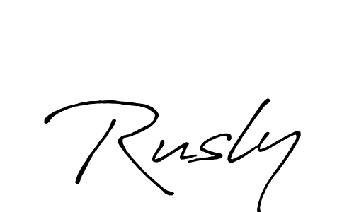 Create a beautiful signature design for name Rusly. With this signature (Antro_Vectra_Bolder) fonts, you can make a handwritten signature for free. Rusly signature style 7 images and pictures png