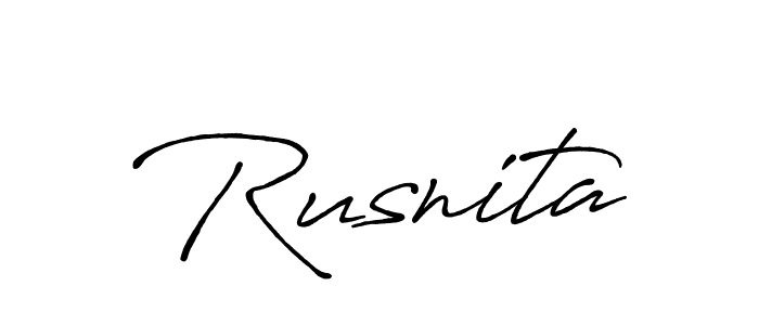 It looks lik you need a new signature style for name Rusnita. Design unique handwritten (Antro_Vectra_Bolder) signature with our free signature maker in just a few clicks. Rusnita signature style 7 images and pictures png