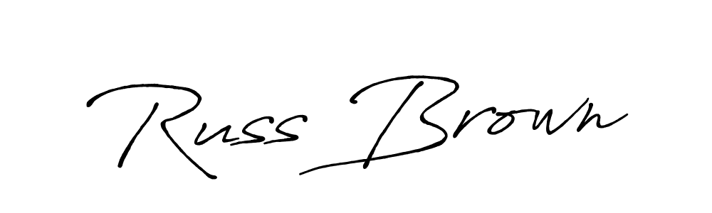 How to make Russ Brown name signature. Use Antro_Vectra_Bolder style for creating short signs online. This is the latest handwritten sign. Russ Brown signature style 7 images and pictures png