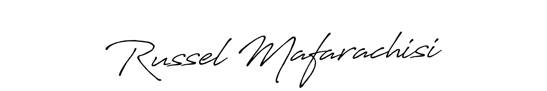 Create a beautiful signature design for name Russel Mafarachisi. With this signature (Antro_Vectra_Bolder) fonts, you can make a handwritten signature for free. Russel Mafarachisi signature style 7 images and pictures png