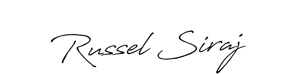 Also You can easily find your signature by using the search form. We will create Russel Siraj name handwritten signature images for you free of cost using Antro_Vectra_Bolder sign style. Russel Siraj signature style 7 images and pictures png