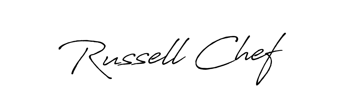 How to make Russell Chef name signature. Use Antro_Vectra_Bolder style for creating short signs online. This is the latest handwritten sign. Russell Chef signature style 7 images and pictures png