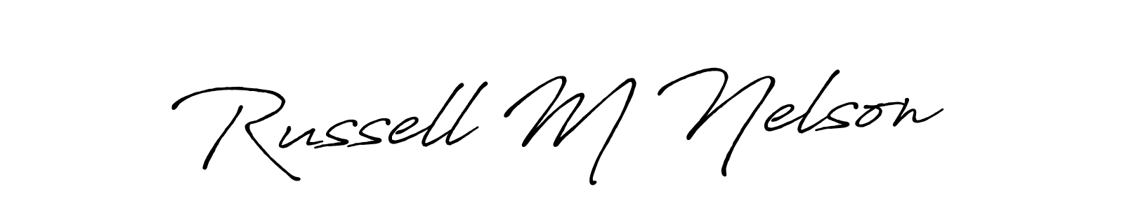 You should practise on your own different ways (Antro_Vectra_Bolder) to write your name (Russell M Nelson) in signature. don't let someone else do it for you. Russell M Nelson signature style 7 images and pictures png