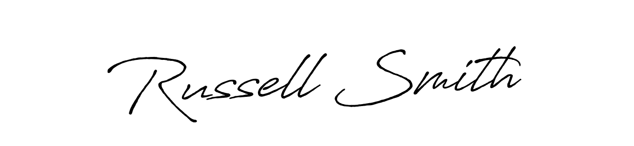 How to make Russell Smith name signature. Use Antro_Vectra_Bolder style for creating short signs online. This is the latest handwritten sign. Russell Smith signature style 7 images and pictures png