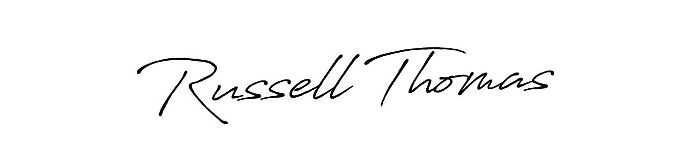 How to make Russell Thomas name signature. Use Antro_Vectra_Bolder style for creating short signs online. This is the latest handwritten sign. Russell Thomas signature style 7 images and pictures png