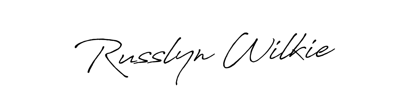 Also we have Russlyn Wilkie name is the best signature style. Create professional handwritten signature collection using Antro_Vectra_Bolder autograph style. Russlyn Wilkie signature style 7 images and pictures png