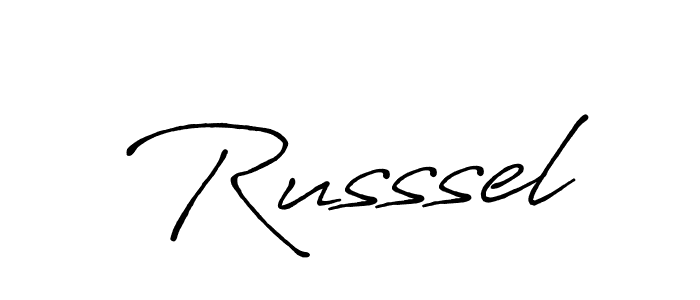 The best way (Antro_Vectra_Bolder) to make a short signature is to pick only two or three words in your name. The name Russsel include a total of six letters. For converting this name. Russsel signature style 7 images and pictures png