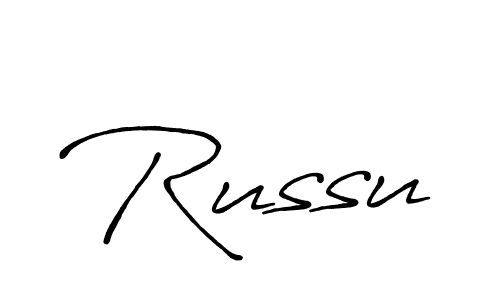 Use a signature maker to create a handwritten signature online. With this signature software, you can design (Antro_Vectra_Bolder) your own signature for name Russu. Russu signature style 7 images and pictures png