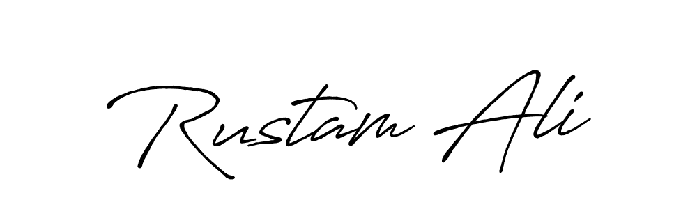 Make a beautiful signature design for name Rustam Ali. With this signature (Antro_Vectra_Bolder) style, you can create a handwritten signature for free. Rustam Ali signature style 7 images and pictures png