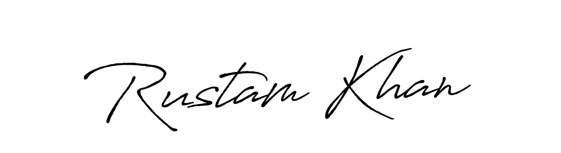 Make a beautiful signature design for name Rustam Khan. With this signature (Antro_Vectra_Bolder) style, you can create a handwritten signature for free. Rustam Khan signature style 7 images and pictures png