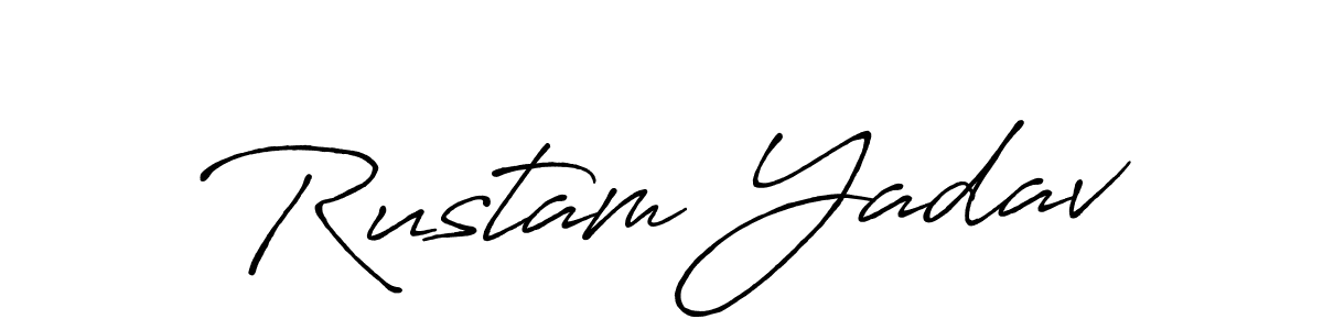 Create a beautiful signature design for name Rustam Yadav. With this signature (Antro_Vectra_Bolder) fonts, you can make a handwritten signature for free. Rustam Yadav signature style 7 images and pictures png