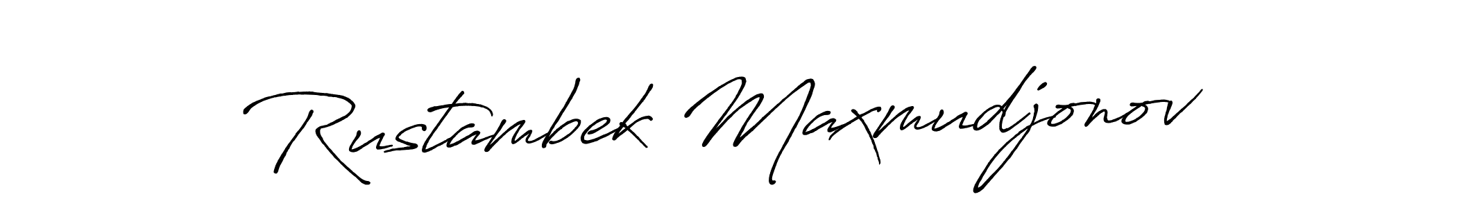 Create a beautiful signature design for name Rustambek Maxmudjonov. With this signature (Antro_Vectra_Bolder) fonts, you can make a handwritten signature for free. Rustambek Maxmudjonov signature style 7 images and pictures png