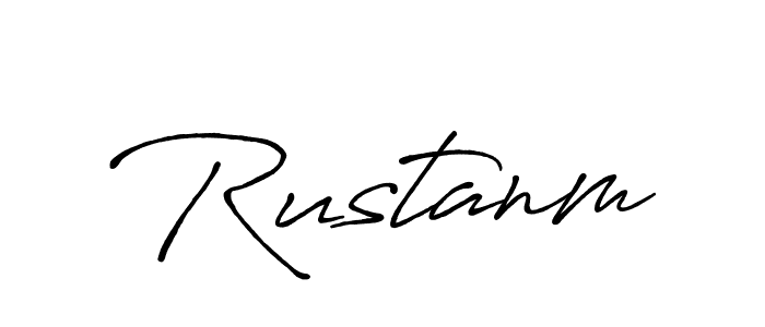 Use a signature maker to create a handwritten signature online. With this signature software, you can design (Antro_Vectra_Bolder) your own signature for name Rustanm. Rustanm signature style 7 images and pictures png