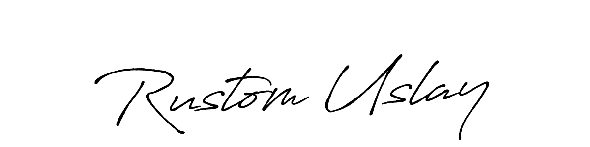 Similarly Antro_Vectra_Bolder is the best handwritten signature design. Signature creator online .You can use it as an online autograph creator for name Rustom Uslay. Rustom Uslay signature style 7 images and pictures png