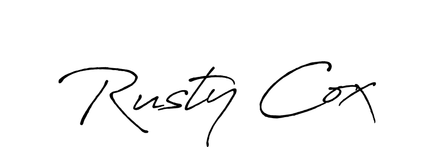 Use a signature maker to create a handwritten signature online. With this signature software, you can design (Antro_Vectra_Bolder) your own signature for name Rusty Cox. Rusty Cox signature style 7 images and pictures png