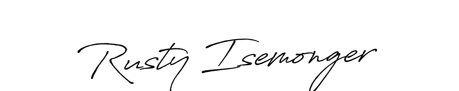 How to make Rusty Isemonger signature? Antro_Vectra_Bolder is a professional autograph style. Create handwritten signature for Rusty Isemonger name. Rusty Isemonger signature style 7 images and pictures png