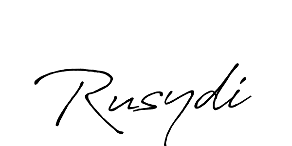 Create a beautiful signature design for name Rusydi. With this signature (Antro_Vectra_Bolder) fonts, you can make a handwritten signature for free. Rusydi signature style 7 images and pictures png