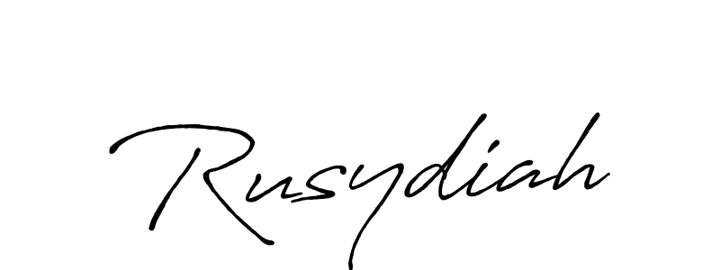 Antro_Vectra_Bolder is a professional signature style that is perfect for those who want to add a touch of class to their signature. It is also a great choice for those who want to make their signature more unique. Get Rusydiah name to fancy signature for free. Rusydiah signature style 7 images and pictures png