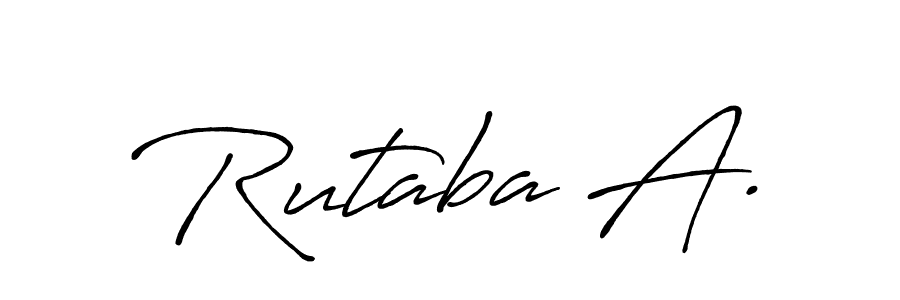 Design your own signature with our free online signature maker. With this signature software, you can create a handwritten (Antro_Vectra_Bolder) signature for name Rutaba A.. Rutaba A. signature style 7 images and pictures png