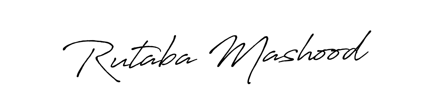 if you are searching for the best signature style for your name Rutaba Mashood. so please give up your signature search. here we have designed multiple signature styles  using Antro_Vectra_Bolder. Rutaba Mashood signature style 7 images and pictures png