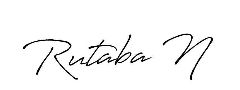 Make a beautiful signature design for name Rutaba N. With this signature (Antro_Vectra_Bolder) style, you can create a handwritten signature for free. Rutaba N signature style 7 images and pictures png