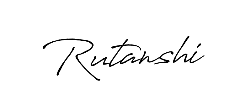 Antro_Vectra_Bolder is a professional signature style that is perfect for those who want to add a touch of class to their signature. It is also a great choice for those who want to make their signature more unique. Get Rutanshi name to fancy signature for free. Rutanshi signature style 7 images and pictures png