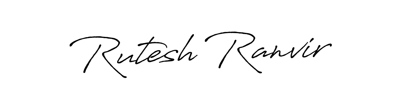 The best way (Antro_Vectra_Bolder) to make a short signature is to pick only two or three words in your name. The name Rutesh Ranvir include a total of six letters. For converting this name. Rutesh Ranvir signature style 7 images and pictures png