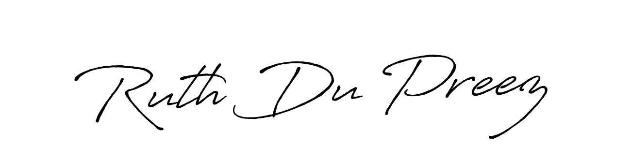 Create a beautiful signature design for name Ruth Du Preez. With this signature (Antro_Vectra_Bolder) fonts, you can make a handwritten signature for free. Ruth Du Preez signature style 7 images and pictures png