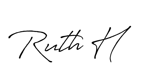 Ruth H stylish signature style. Best Handwritten Sign (Antro_Vectra_Bolder) for my name. Handwritten Signature Collection Ideas for my name Ruth H. Ruth H signature style 7 images and pictures png