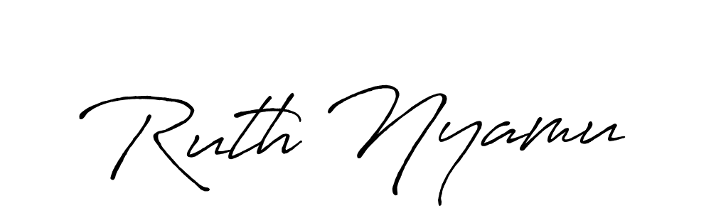 Similarly Antro_Vectra_Bolder is the best handwritten signature design. Signature creator online .You can use it as an online autograph creator for name Ruth Nyamu. Ruth Nyamu signature style 7 images and pictures png
