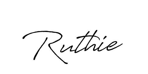 Ruthie stylish signature style. Best Handwritten Sign (Antro_Vectra_Bolder) for my name. Handwritten Signature Collection Ideas for my name Ruthie. Ruthie signature style 7 images and pictures png
