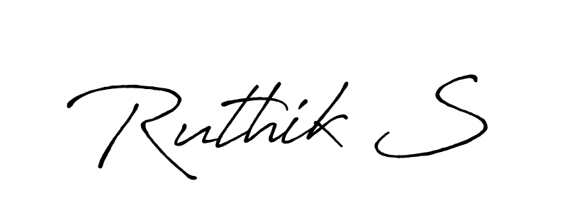 Create a beautiful signature design for name Ruthik S. With this signature (Antro_Vectra_Bolder) fonts, you can make a handwritten signature for free. Ruthik S signature style 7 images and pictures png
