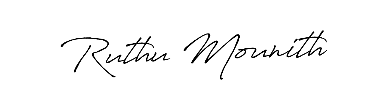 How to Draw Ruthu Mounith signature style? Antro_Vectra_Bolder is a latest design signature styles for name Ruthu Mounith. Ruthu Mounith signature style 7 images and pictures png