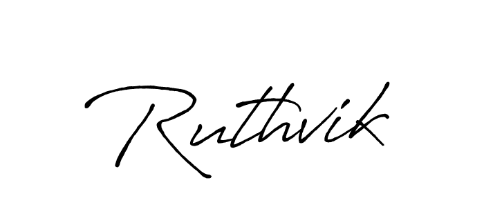 Ruthvik stylish signature style. Best Handwritten Sign (Antro_Vectra_Bolder) for my name. Handwritten Signature Collection Ideas for my name Ruthvik. Ruthvik signature style 7 images and pictures png