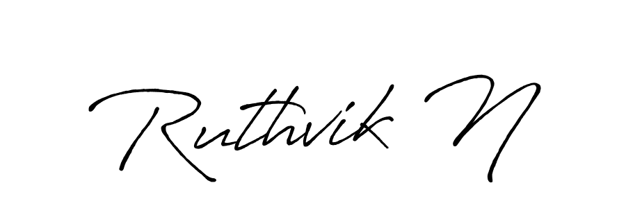 Make a beautiful signature design for name Ruthvik N. With this signature (Antro_Vectra_Bolder) style, you can create a handwritten signature for free. Ruthvik N signature style 7 images and pictures png