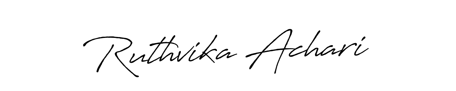 Create a beautiful signature design for name Ruthvika Achari. With this signature (Antro_Vectra_Bolder) fonts, you can make a handwritten signature for free. Ruthvika Achari signature style 7 images and pictures png