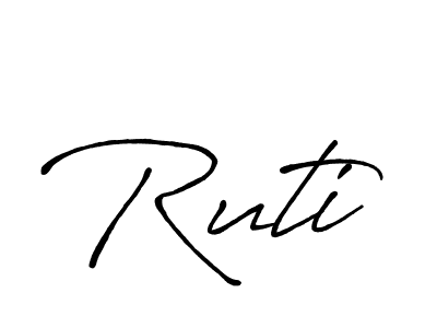 if you are searching for the best signature style for your name Ruti. so please give up your signature search. here we have designed multiple signature styles  using Antro_Vectra_Bolder. Ruti signature style 7 images and pictures png