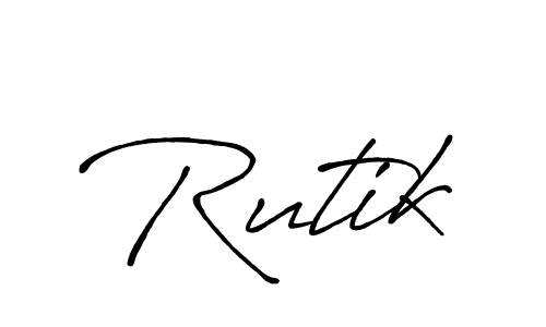 Design your own signature with our free online signature maker. With this signature software, you can create a handwritten (Antro_Vectra_Bolder) signature for name Rutik. Rutik signature style 7 images and pictures png