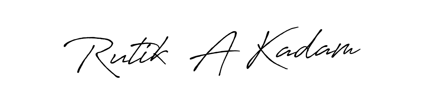 How to make Rutik  A Kadam signature? Antro_Vectra_Bolder is a professional autograph style. Create handwritten signature for Rutik  A Kadam name. Rutik  A Kadam signature style 7 images and pictures png