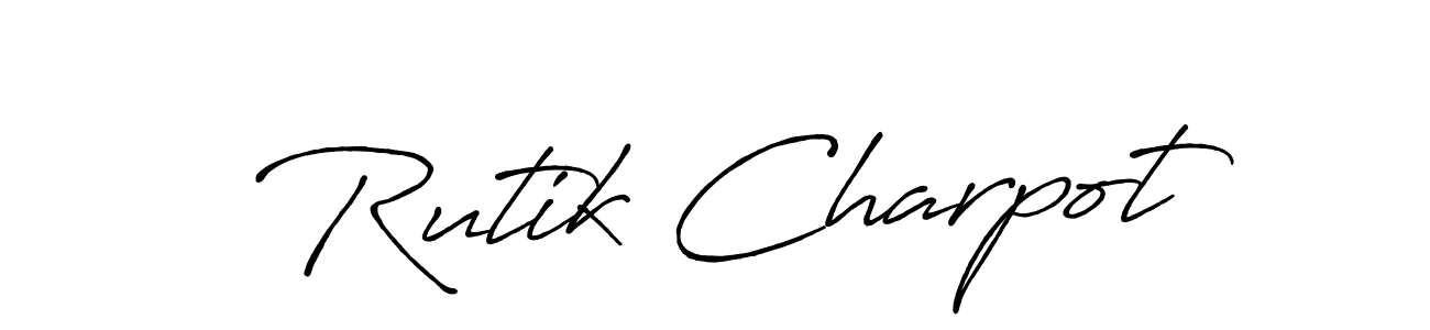Design your own signature with our free online signature maker. With this signature software, you can create a handwritten (Antro_Vectra_Bolder) signature for name Rutik Charpot. Rutik Charpot signature style 7 images and pictures png