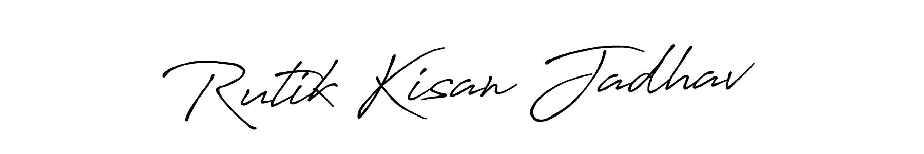 Also we have Rutik Kisan Jadhav name is the best signature style. Create professional handwritten signature collection using Antro_Vectra_Bolder autograph style. Rutik Kisan Jadhav signature style 7 images and pictures png