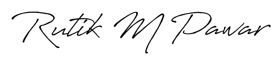 The best way (Antro_Vectra_Bolder) to make a short signature is to pick only two or three words in your name. For converting this name Rutik M Pawar. Rutik M Pawar signature style 7 images and pictures png