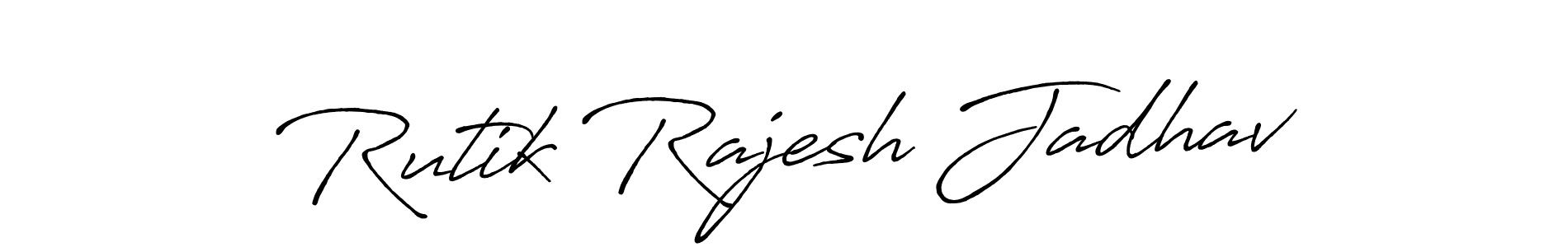 Rutik Rajesh Jadhav stylish signature style. Best Handwritten Sign (Antro_Vectra_Bolder) for my name. Handwritten Signature Collection Ideas for my name Rutik Rajesh Jadhav. Rutik Rajesh Jadhav signature style 7 images and pictures png