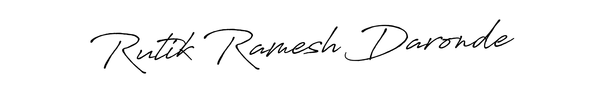 Make a beautiful signature design for name Rutik Ramesh Daronde. With this signature (Antro_Vectra_Bolder) style, you can create a handwritten signature for free. Rutik Ramesh Daronde signature style 7 images and pictures png